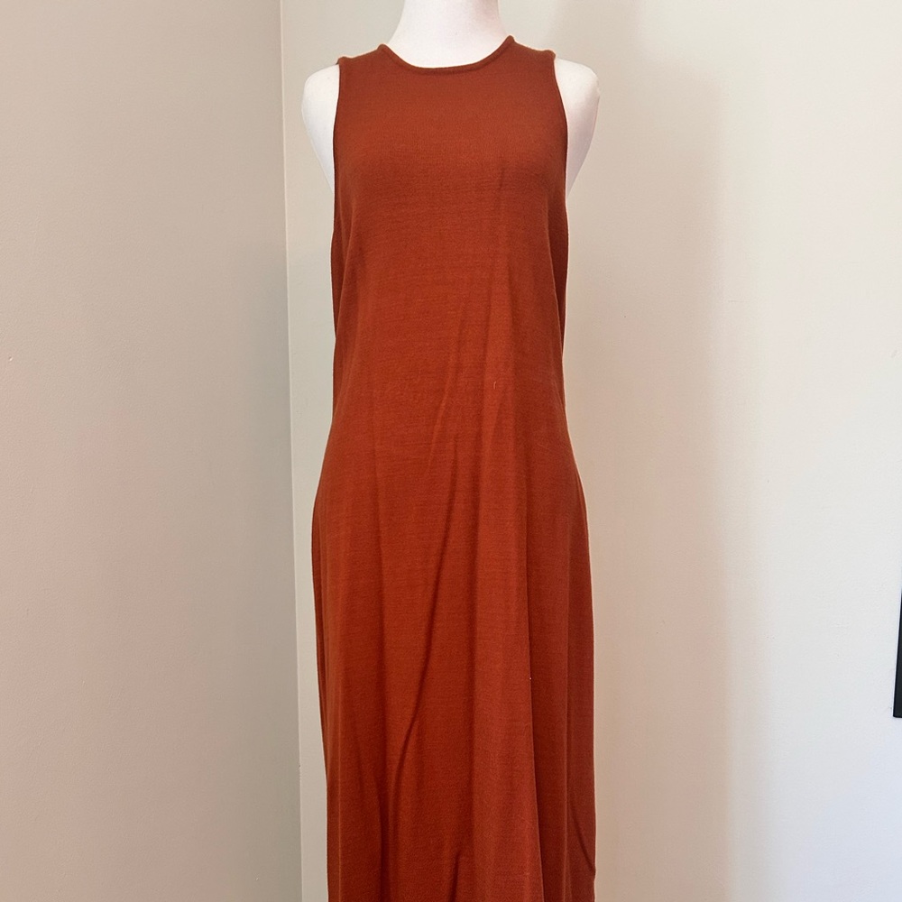 SHOE DAZZLE Elegant Rust Maxi Dress